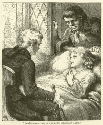 "Annemden başka hiçbir yere gitmeyeceğim, o da dünyada değil" (gravür) by English School