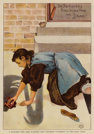 Arka kapıdaki beton kaldırımı yıkayan kızı izledim (renkli lito) by English School