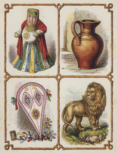 İdol, Sürahi, Uçurtma, Aslan (renkli taş baskı) by English School