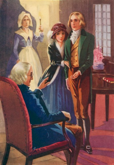 Dinah Maria Mulock tarafından John Halifax Gentleman için illüstrasyon (renkli taş baskı) by English School