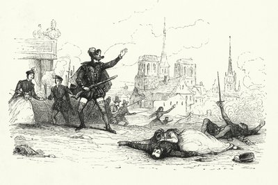 Giacomo Meyerbeer tarafından Les Huguenots için illüstrasyon (gravür) by English School