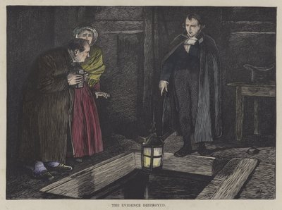 Oliver Twist için çizim (renkli gravür) by English School