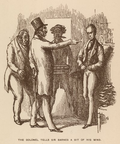 Thackeray (lito) tarafından The Newcomes için İllüstrasyon by English School