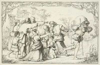 John Bunyan tarafından Pilgrims Progress için İllüstrasyon by English School