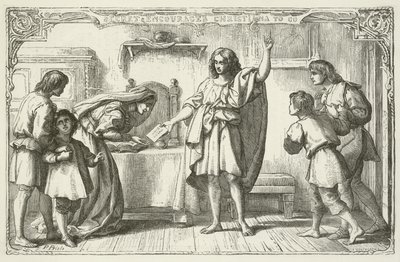 John Bunyan tarafından Pilgrims Progress için İllüstrasyon by English School