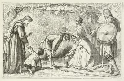 John Bunyan tarafından Pilgrims Progress için İllüstrasyon by English School