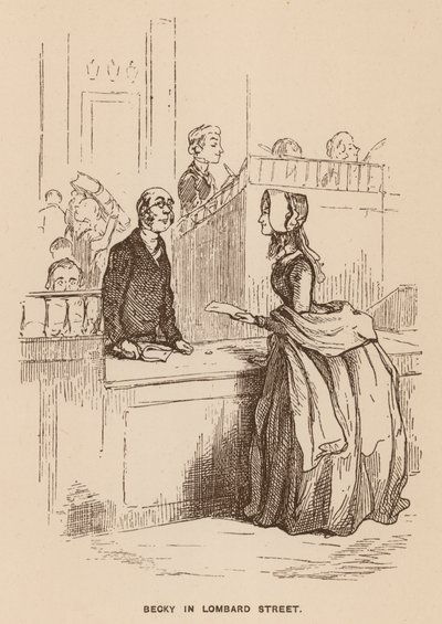 Thackeray tarafından Vanity Fair için illüstrasyon (taş baskı) by English School