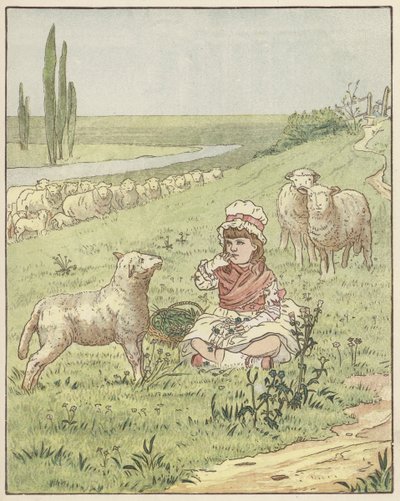 Çayırlarda (renkli taş baskı) by English School