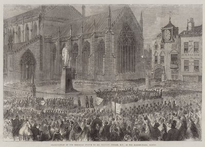 Anıt Heykelin Açılışı, Bay Herbert Ingram, Milletvekili, Market-Place, Boston (gravür) by English School
