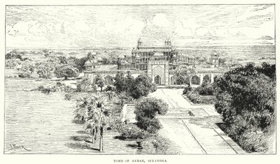 Hindistan: Ekber Türbesi, Sikandra (gravür) by English School