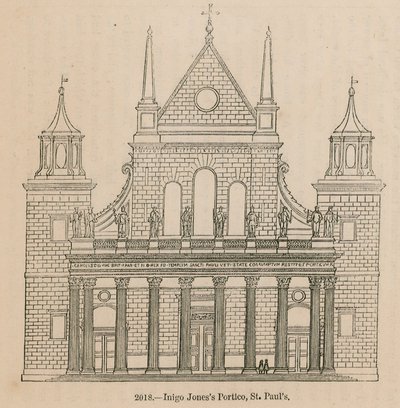 Inigo Jones Portico, St Paul Katedrali, Londra by English School