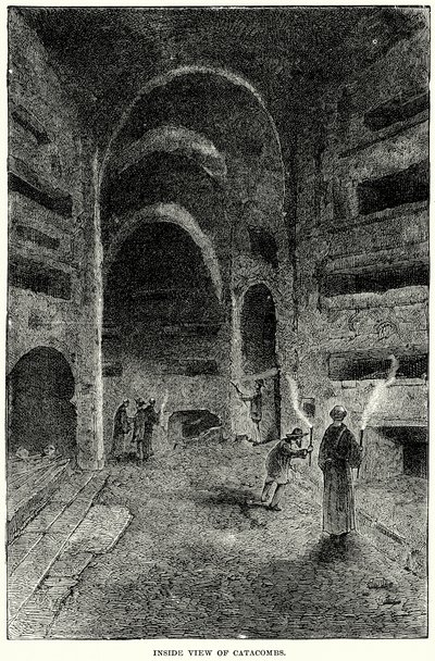 Yeraltı Mezarlarının İç Görünümü (gravür) by English School