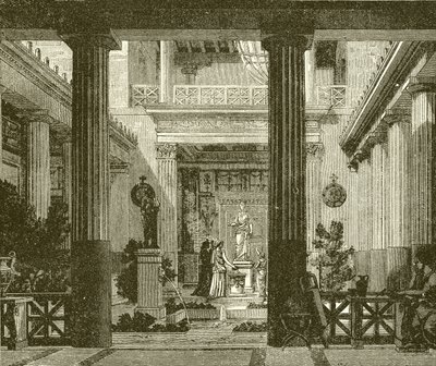 Tanrıça Hestia Heykeli Olan Bir Rum Evinin İç Avlusu by English School