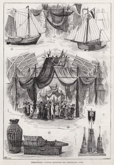 Uluslararası Balıkçılık Sergisi, Hollanda Mahkemesi (gravür) by English School