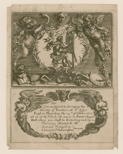 24 Ekim 1678 Ressamlar Cemiyetine Davet by English School