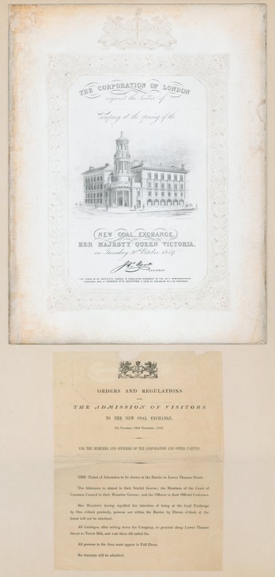 Yeni Kömür Borsasının açılışına davet, 30 Ekim 1849 by English School