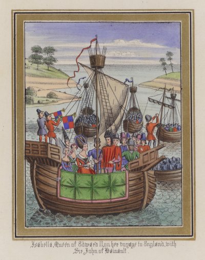 Isabella, II. Edward Kraliçesi, Sir John De Hainault ile İngiltere