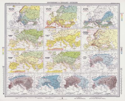 İzotermler ve İzobarlar, Avrupa (renkli lito) by English School