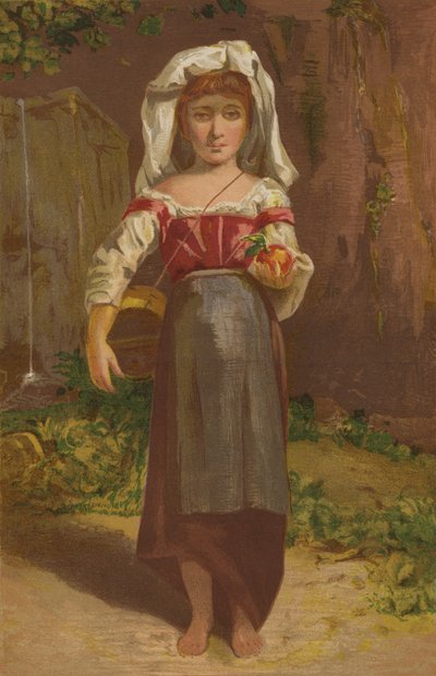 İtalyan Kız (chromolitho) by English School