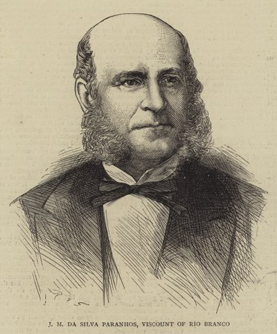 J M da Silva Paranhos, Viscount of Rio Branco (engraving) by English School