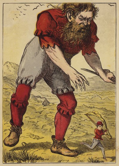 Jack ve Fasulye Sırığı (renkli gravür) by English School