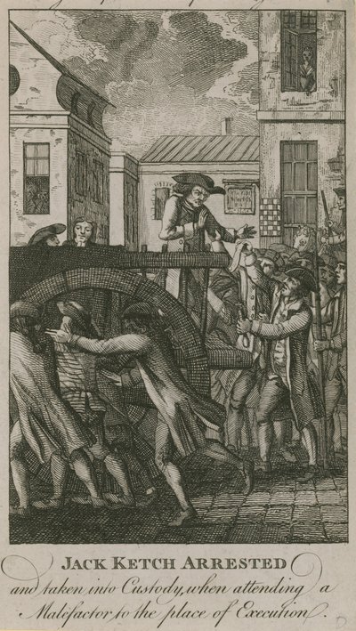Jack Ketch tutuklandı ve gözaltına alındı (gravür) by English School