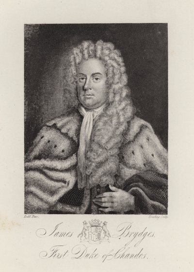 James Brydges, Chandos Dükü (gravür) by English School