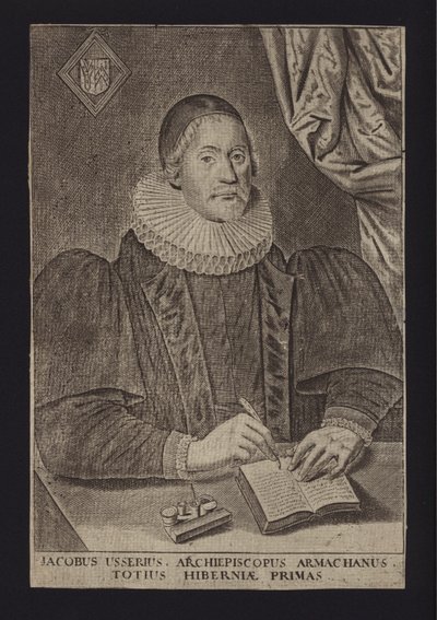 James Ussher, İrlandalı Protestan din adamı (gravür) by English School