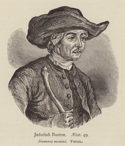 Jedediah Buxton, aetat 49 (gravür) by English School