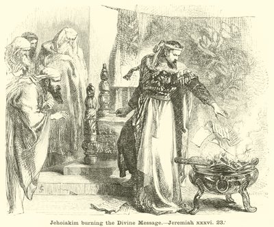 Jehoiakim İlahi Mesajı Yakıyor, Jeremiah, xxxvi, 23 by English School