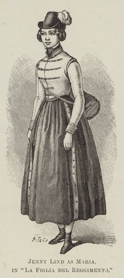 Jenny Lind Maria olarak, "Alayın Kızı" (gravür) by English School