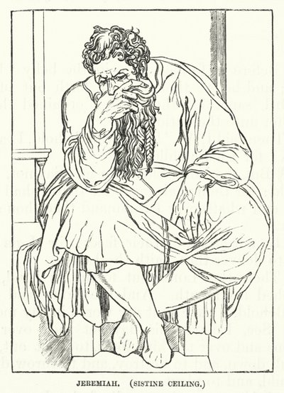 Yeremya, Sistine Tavan (gravür) by English School