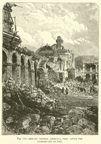 Cizvitler Kilisesi, Arequipa, Peru, 1868 depreminden sonra by English School
