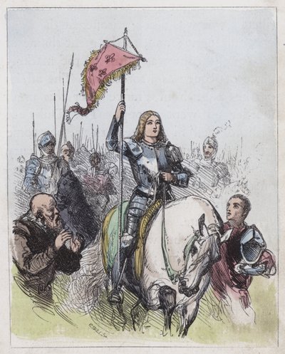 Joan of Arc (renkli gravür) by English School