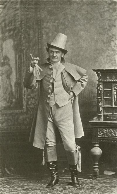 Joe Jefferson Bob Acres olarak (gravür) by English School