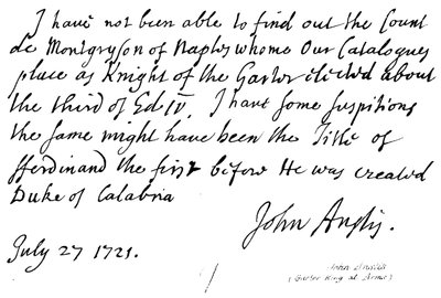 John Anstis (Garter King at Arms) by English School