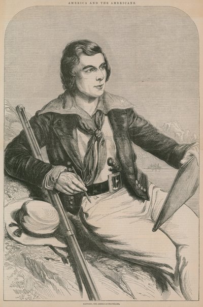 John Banvard, Amerikalı gezgin (gravür) by English School