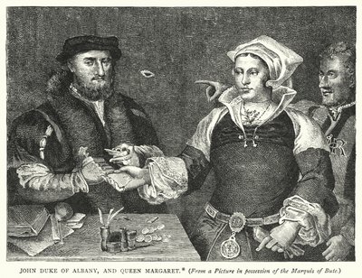 John Duke of Albany ve Kraliçe Margaret (gravür) by English School