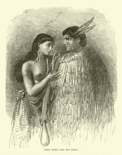 John Heke ve karısı by English School
