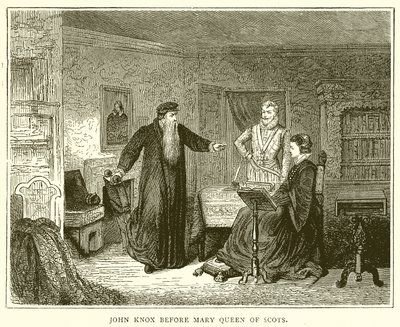 John Knox, İskoç Kraliçesi Mary'nin önünde by English School