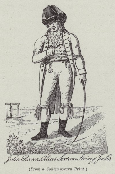 John Rann, takma Onaltı Yaylı Jack (gravür) by English School