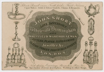 John Short, ticaret kartı by English School