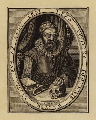 John Weever, İngiliz şair ve antikacı (gravür) by English School