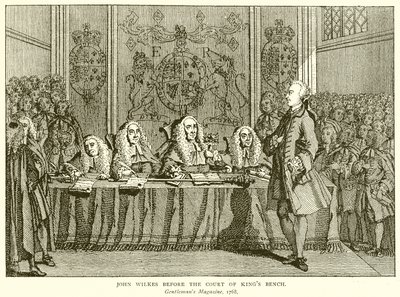 John Wilkes, Krallar Divanı huzurunda by English School