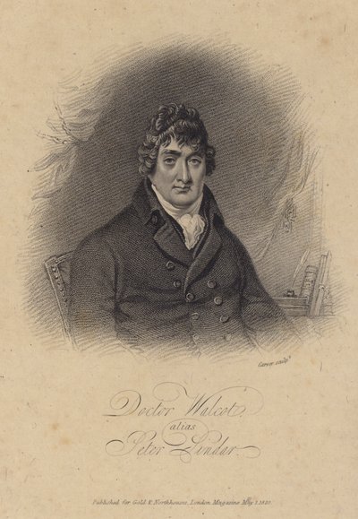 John Wolcot, Peter Pindar mahlası altında yazan İngiliz doktor ve hicivci (gravür) by English School