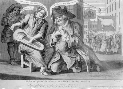 John of Gant Aşık veya Mars dizlerinin üzerinde, 1749 by English School