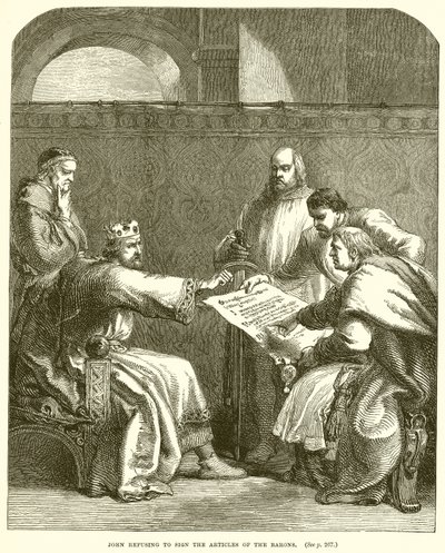 John, Baronların Makalelerini İmzalamayı Reddetti by English School