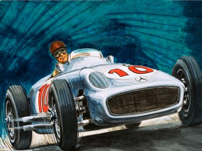 Juan Manuel Fangio, Mercedes-Benz kullanıyor by English School