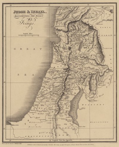 Yahuda ve İsrail, Kralların kitaplarını gösteren (gravür) by English School