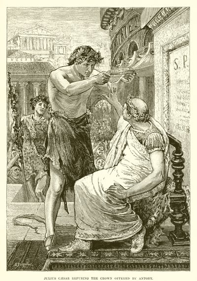 Julius Caesar, Antonius tarafından sunulan tacı reddediyor by English School